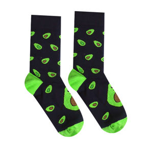 Veselé ponožky Avokádo Farba: čierna/zelená, Veľkosť: 35-38 | Dizajnový  nábytok a štýlové dekorácie