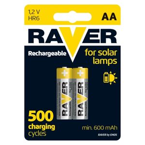 Nabíjacie batérie do solárnych lámp RAVER AA 600 mAh, 2 ks