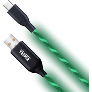 Synchronizačný a nabíjací kábel USB typ C svietiaci